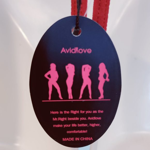 Avidlove Women's Lingerie Red Halter V Neck Lace Teddy - Picture 7 of 8